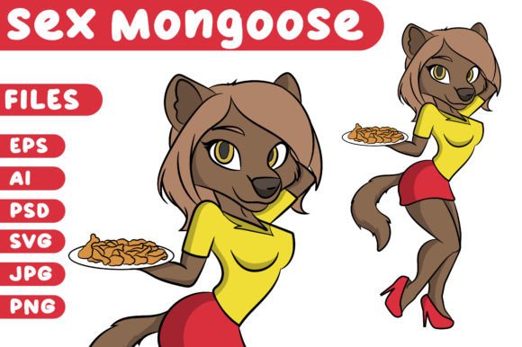 Brown Mongoose Cartoon Sexy Server Food Graphics