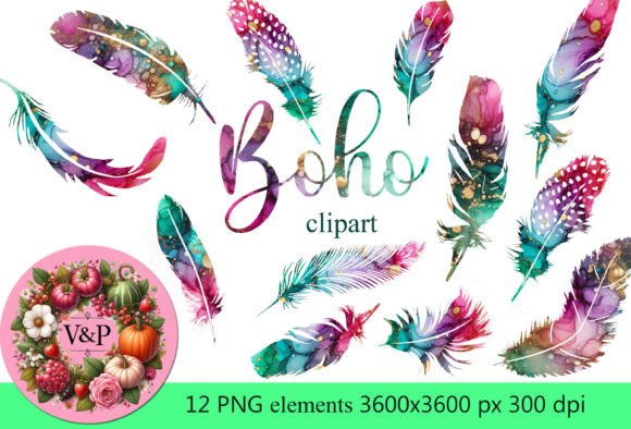 Exploring Clipart Feathers Alcohol Ink Technique