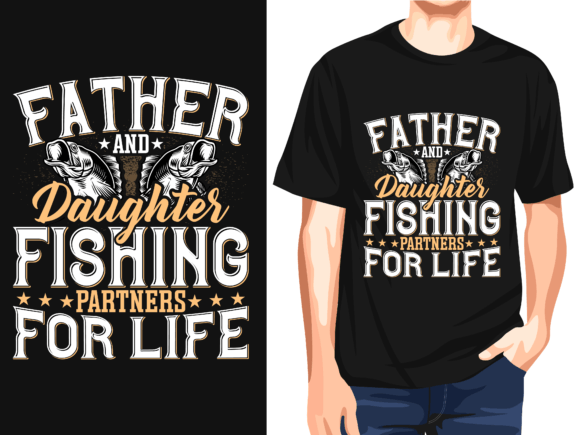 Father and Daughters Fishing Partners: A Versatile T-Shirt Design