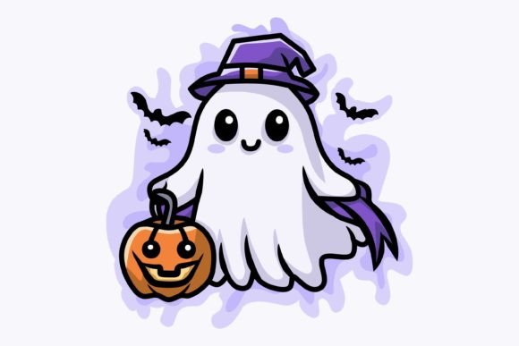 Happy Halloween Ghost: A Spooky Graphic for T-Shirt Designs