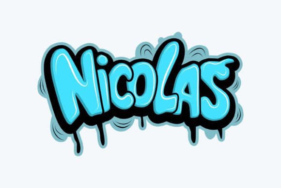Nicolas: Bold Graffiti Graphics for T-Shirt Designs