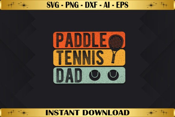 Paddle Tennis Dad: A Creative T-Shirt Design Graphics Asset