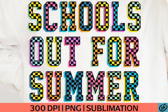 Schools out for Summer Checkered PNG: A Graphic T-Shirt Design Gem