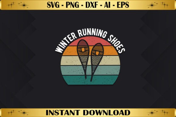 Winter Running Shoes: A Versatile Graphics Asset for T-Shirt Designs